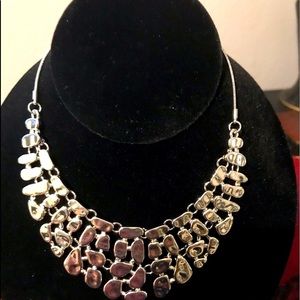 Silver necklace earrings set